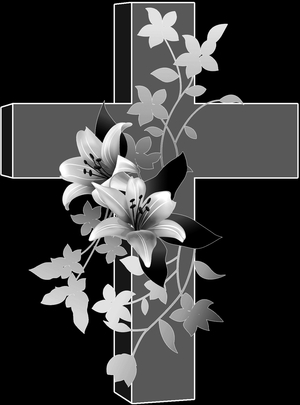 крест с лилиями - картинки для гравировки